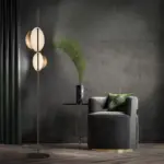 Double Dome Head Upright Floor Lamp