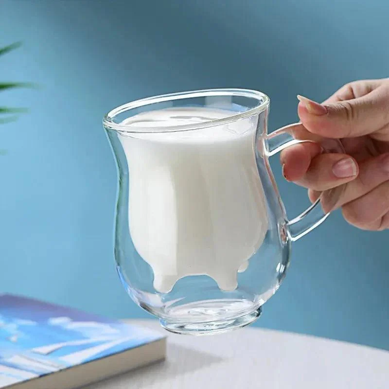 Double Layer Glass 'Cow' Coffee Mug -  - #tag1#