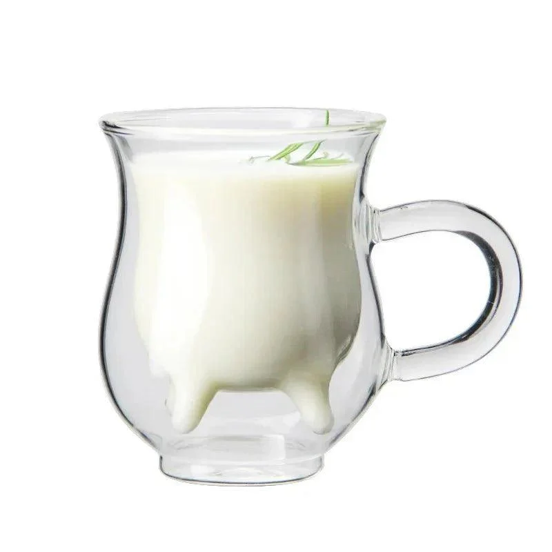 Double Layer Glass 'Cow' Coffee Mug -  - #tag1#