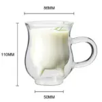 Double Layer Glass Cow Coffee Mug tag1