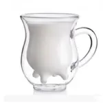 Double Layer Glass Cow Coffee Mug tag1