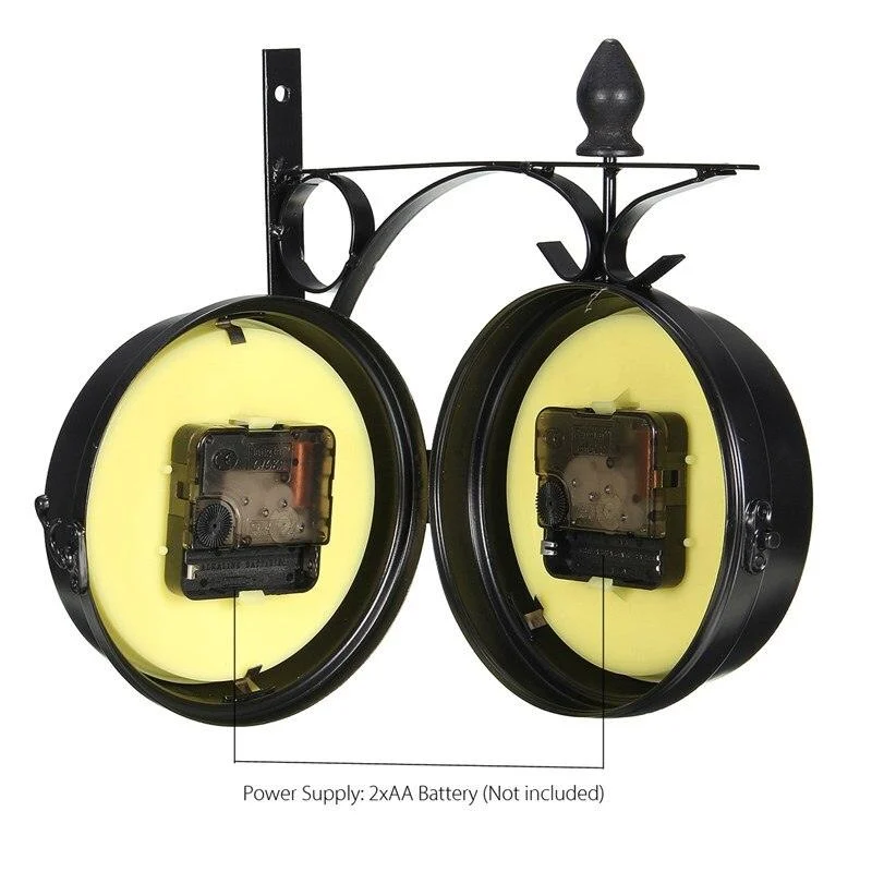 Double Sided Antique Metal Wall Clock -  - #tag1#