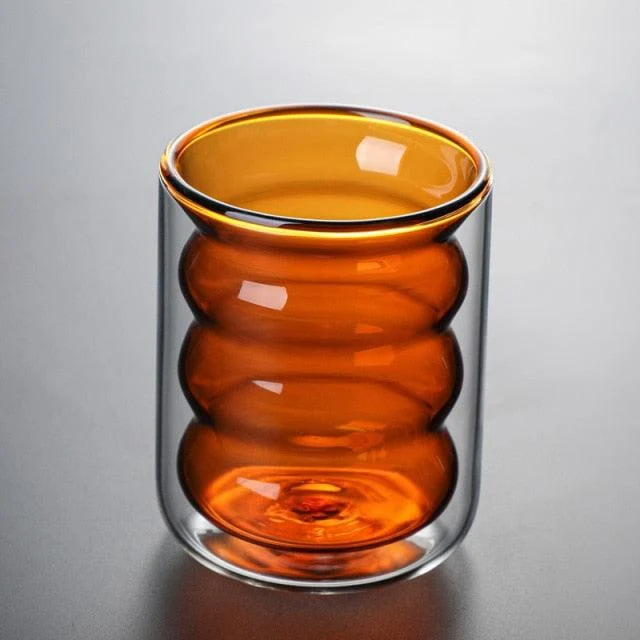 Double Wall Spiral Glass Coffee Cups -