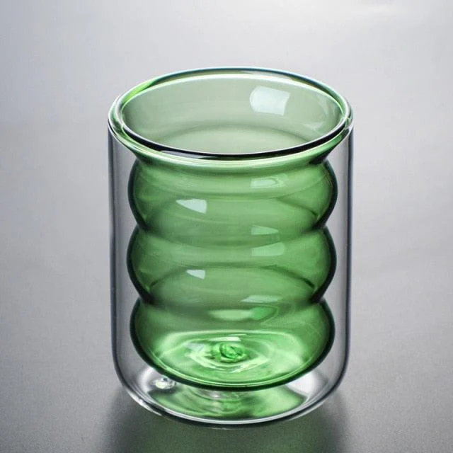 Double Wall Spiral Glass Coffee Cups -