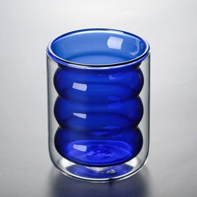 Double Wall Spiral Glass Coffee Cups -