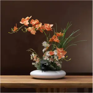 Dove Ceramic Vase with Orchid