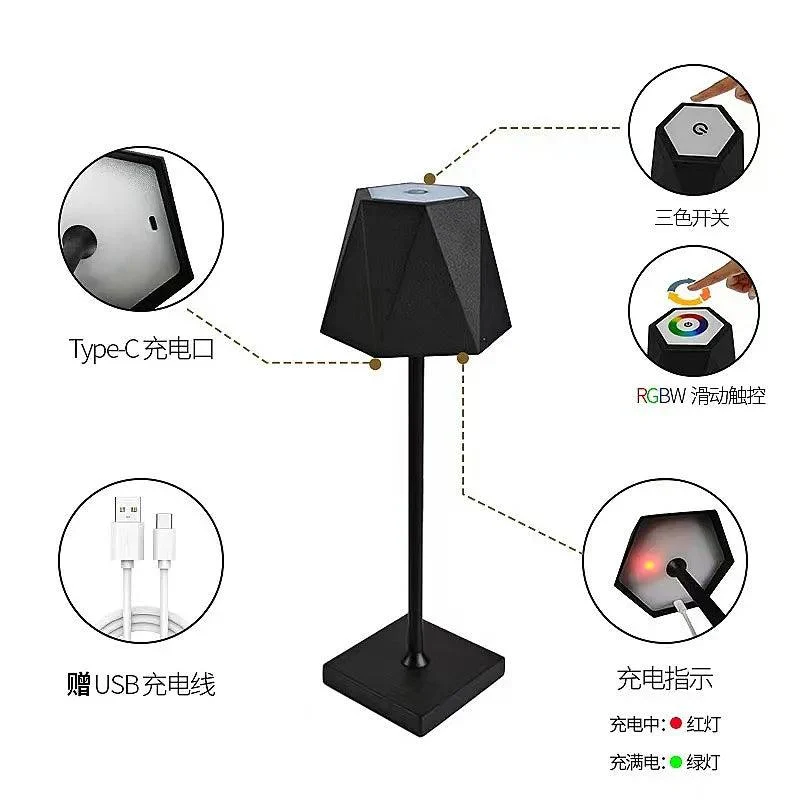 Draadloze Metalen Bureaulamp Touch Control Led Tafellamp 3 Kleurentraps Dimbare Batterij Aangedreven Nachtlampje Voor Bedroomdeskcafe 71d2b6be 46a8 4d2f 9181 E008ea1c23b7