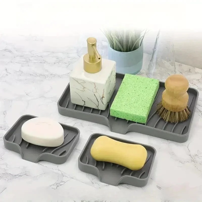 Drainer for sink - FlexiTray - With soap and sponge storage - Kitchen organizer -  - #tag1#