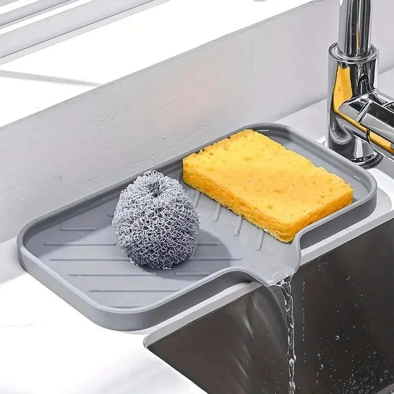 Drainer for sink - FlexiTray - With soap and sponge storage - Kitchen organizer -  - #tag1#