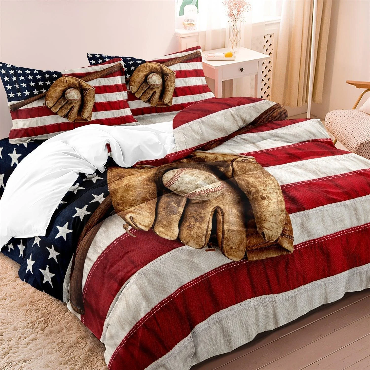 DreamCovers - Duvet cover set baseball baseball USA -  - #tag1#