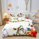 DreamDeluxe Flowers Bird Printed Luxury Duvet Cover Set tag1