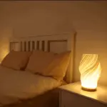 DreamWave Modern cream colored 3D wave lamp with elegant metal base tag1