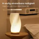 DreamWave Modern cream colored 3D wave lamp with elegant metal base tag1