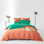 Dream Orange Green Duvet Cover Set made of Egyptian Cotton tag1