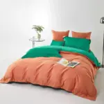 Dream Orange Green Duvet Cover Set made of Egyptian Cotton tag1