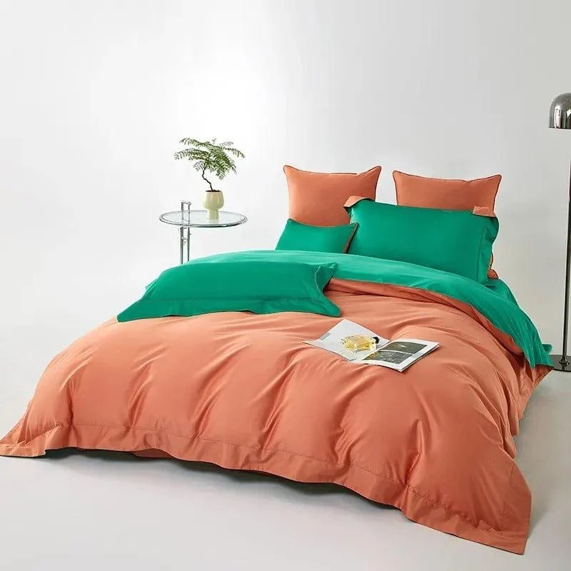 Dream Orange Green – Duvet Cover Set made of Egyptian Cotton -  - #tag1#