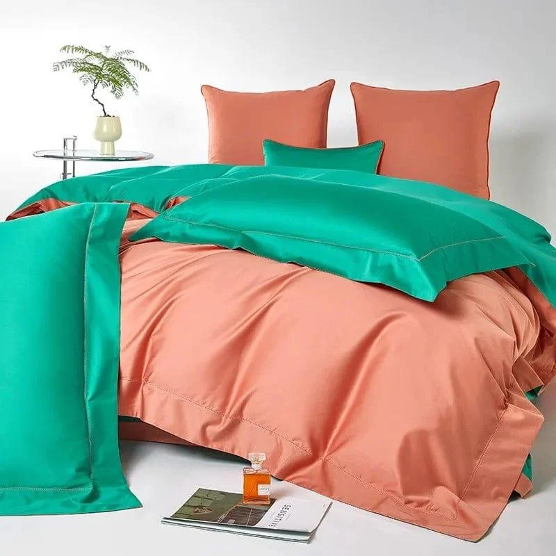 Dream Orange Green – Duvet Cover Set made of Egyptian Cotton -  - #tag1#