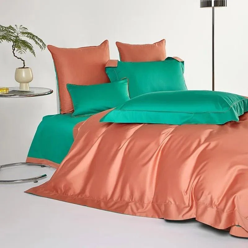 Dream Orange Green – Duvet Cover Set made of Egyptian Cotton -  - #tag1#