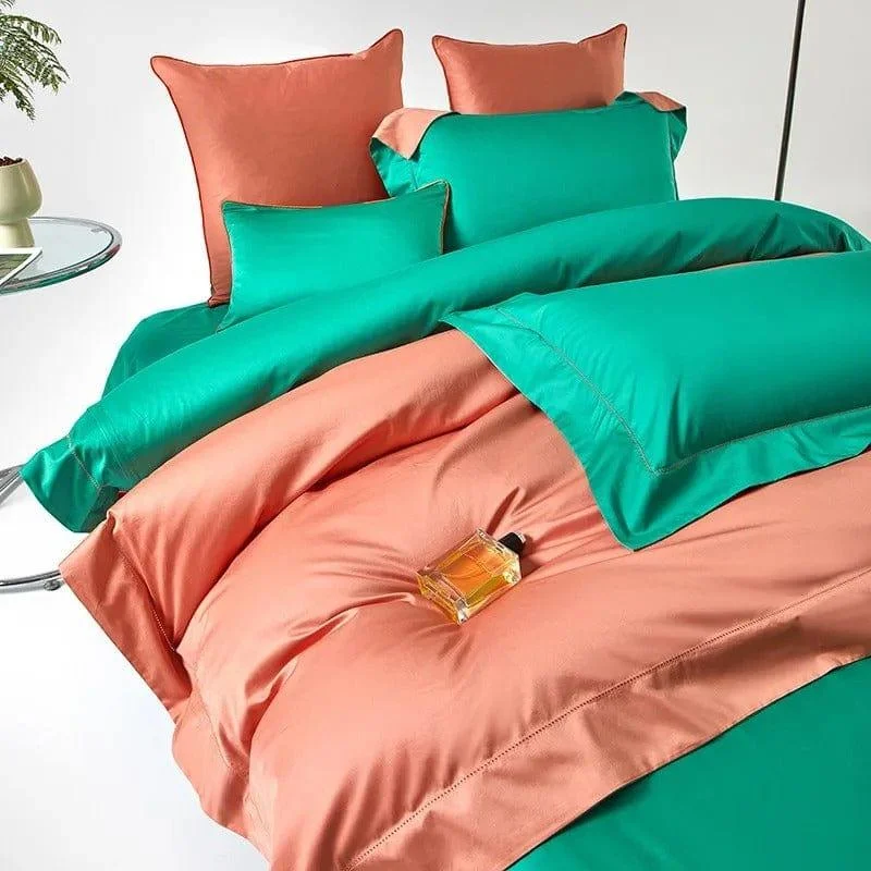 Dream Orange Green – Duvet Cover Set made of Egyptian Cotton -  - #tag1#