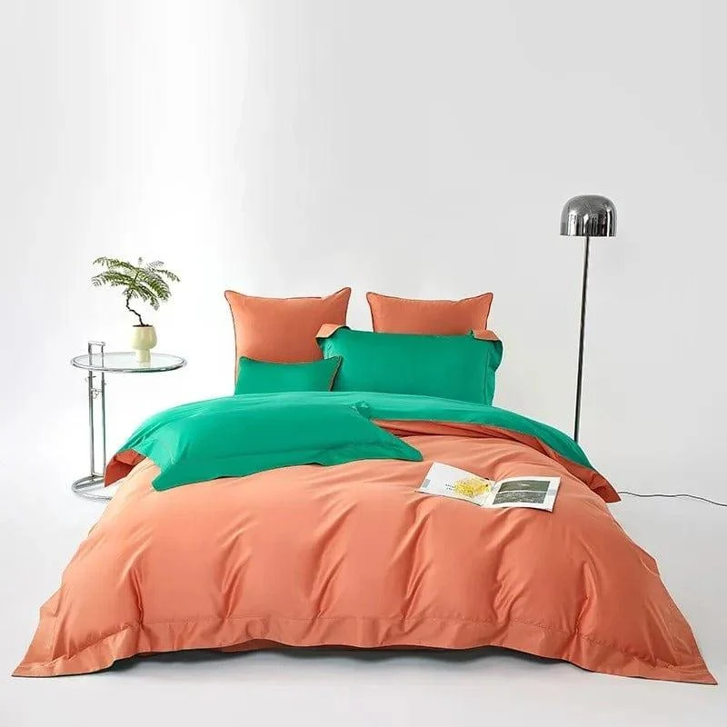 Dream Orange Green – Duvet Cover Set made of Egyptian Cotton -  - #tag1#