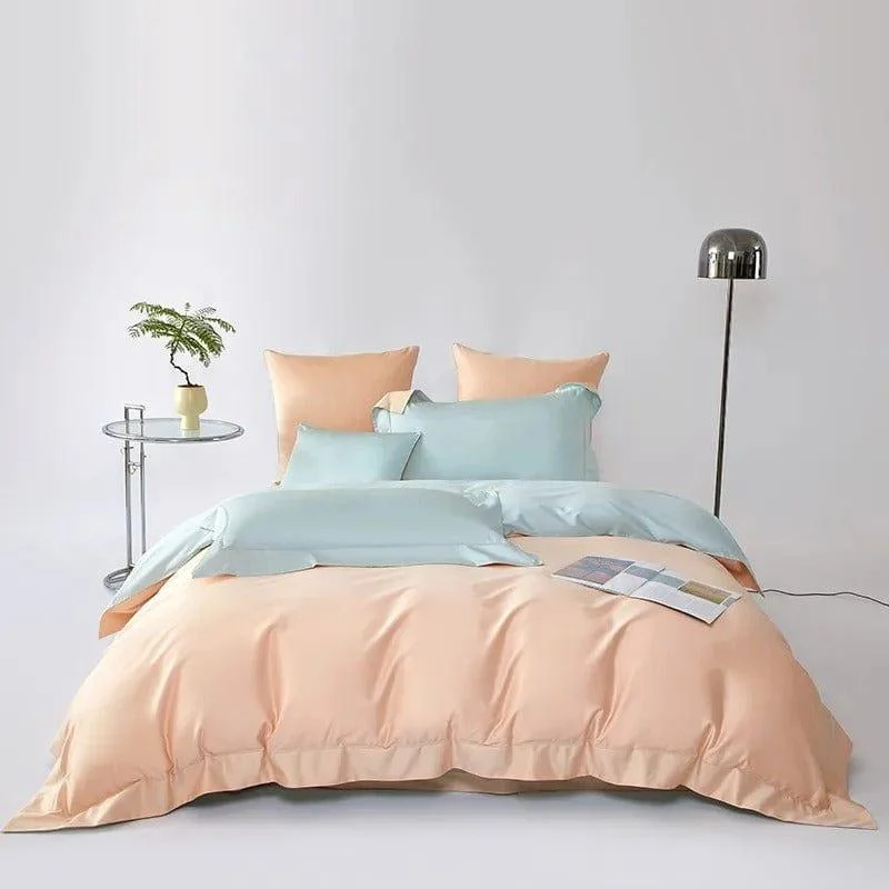 Dream Peach Blue – Duvet Cover Set made of Egyptian Cotton -  - #tag1#