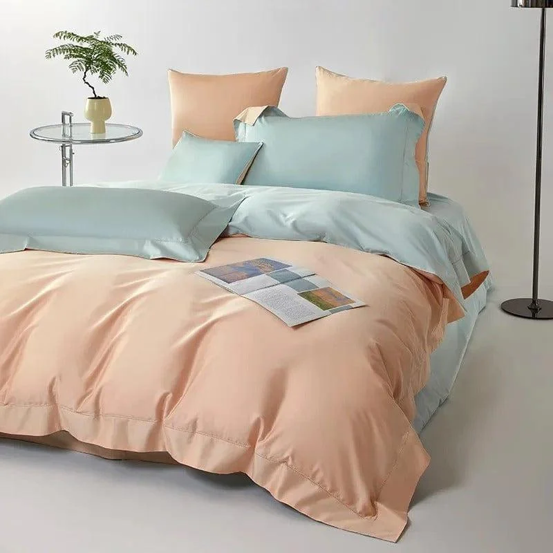 Dream Peach Blue – Duvet Cover Set made of Egyptian Cotton -  - #tag1#