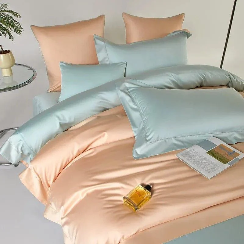 Dream Peach Blue – Duvet Cover Set made of Egyptian Cotton -  - #tag1#