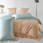 Dream Peach Blue Duvet Cover Set made of Egyptian Cotton tag1
