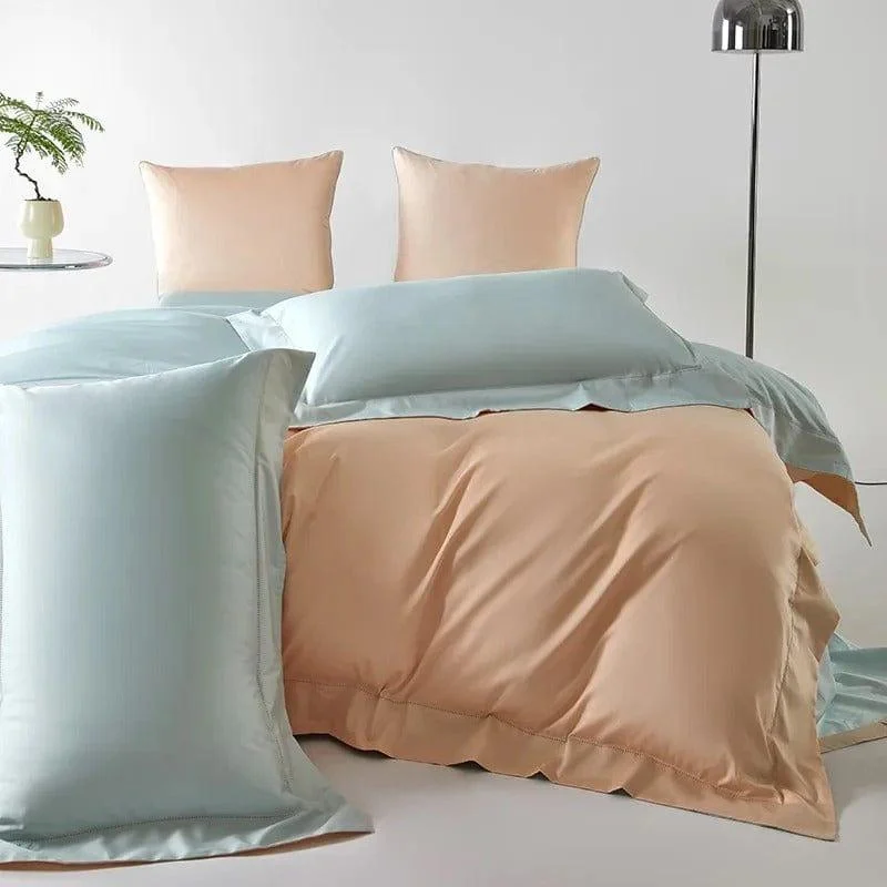 Dream Peach Blue – Duvet Cover Set made of Egyptian Cotton -  - #tag1#