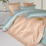 Dream Peach Blue Duvet Cover Set made of Egyptian Cotton tag1
