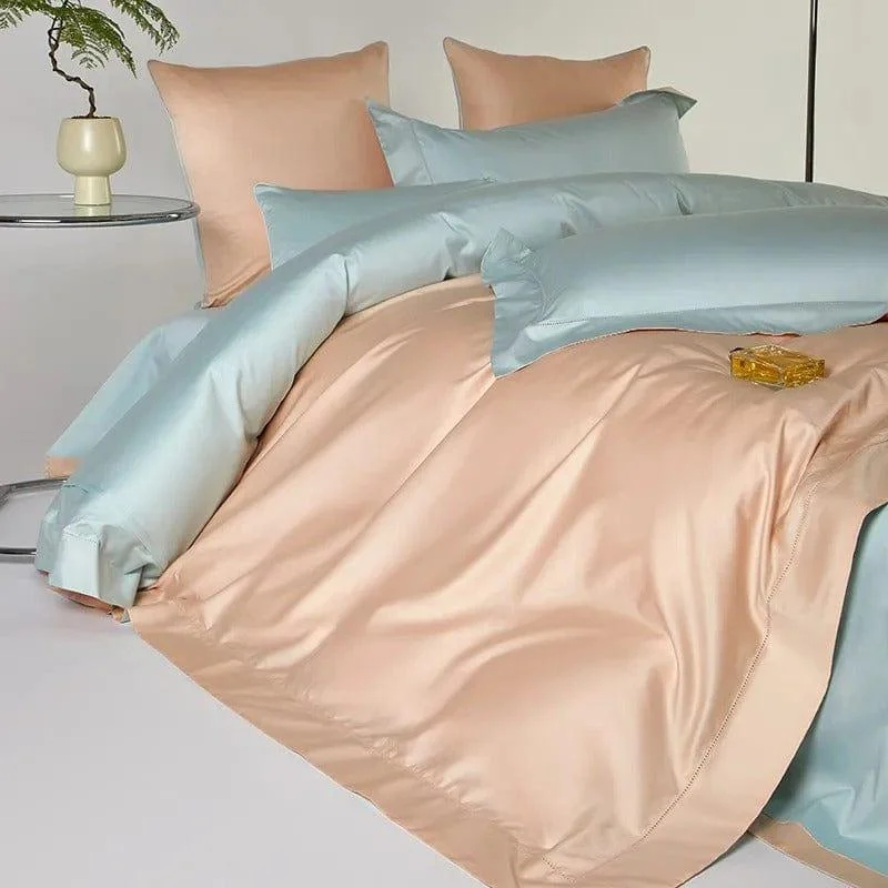 Dream Peach Blue – Duvet Cover Set made of Egyptian Cotton -  - #tag1#