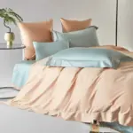 Dream Peach Blue Duvet Cover Set made of Egyptian Cotton tag1