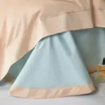 Dream Peach Blue Duvet Cover Set made of Egyptian Cotton tag1