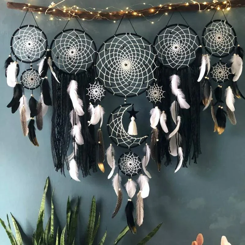 Dreamcatcher Moon and Stars Hanging Over the Bed (5 PCS) -  - #tag1#