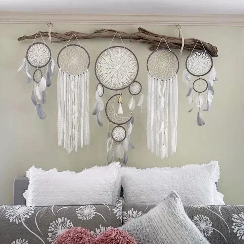 Dreamcatcher Moon and Stars Hanging Over the Bed (5 PCS) -  - #tag1#