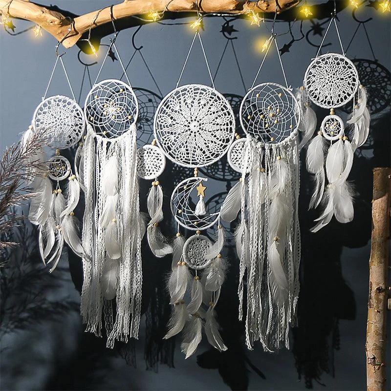Dreamcatcher Moon and Stars Hanging Over the Bed (5 PCS) -  - #tag1#
