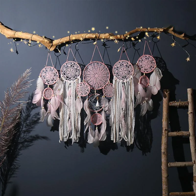 Dreamcatcher Moon and Stars Hanging Over the Bed (5 PCS) -  - #tag1#