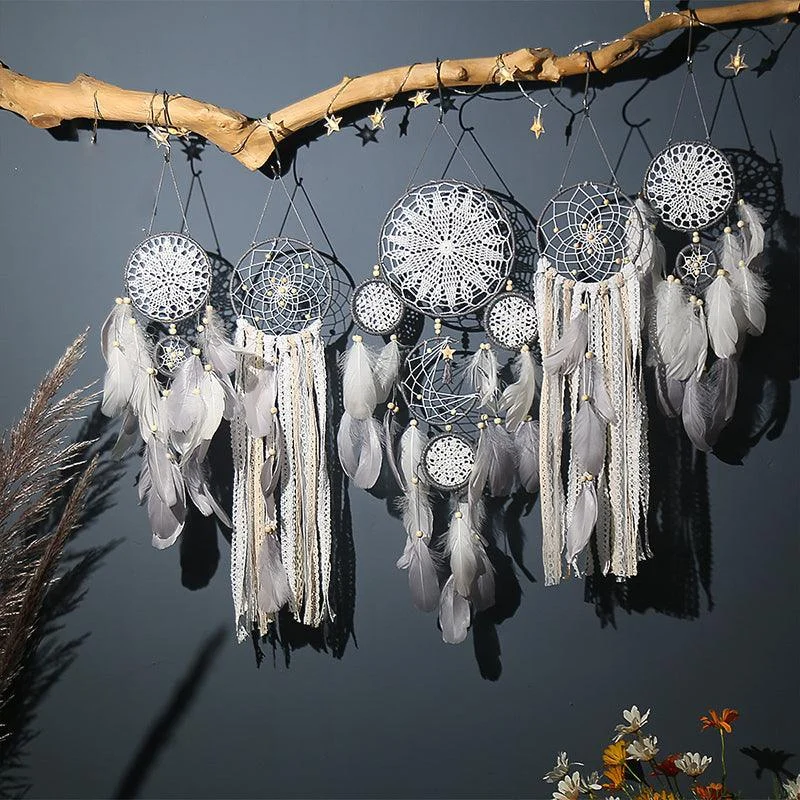 Dreamcatcher Moon and Stars Hanging Over the Bed (5 PCS) -  - #tag1#