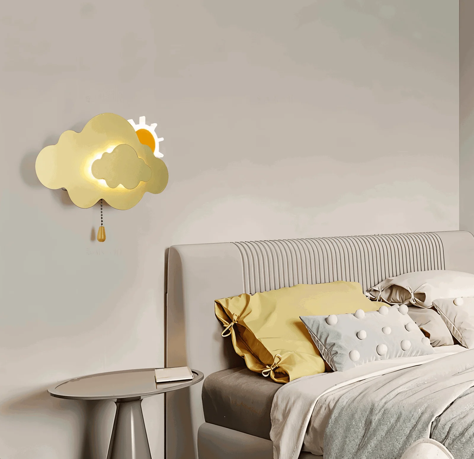 DreamyFloat Wall Lamp - Lively Clouds and Sun LED Wall Light - Children's Room Lighting -  - #tag1#