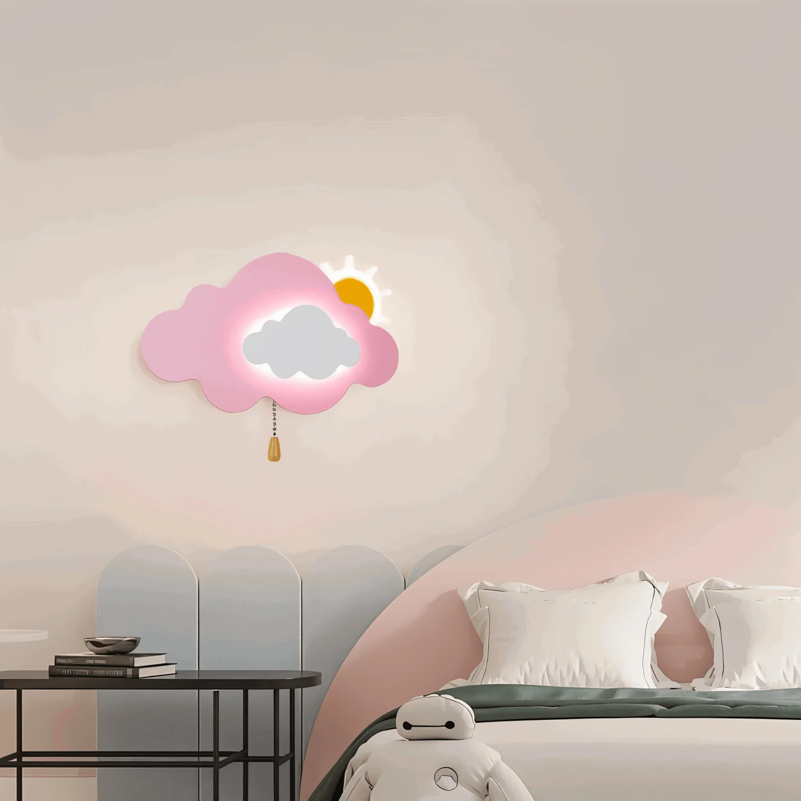 DreamyFloat Wall Lamp - Lively Clouds and Sun LED Wall Light - Children's Room Lighting -  - #tag1#