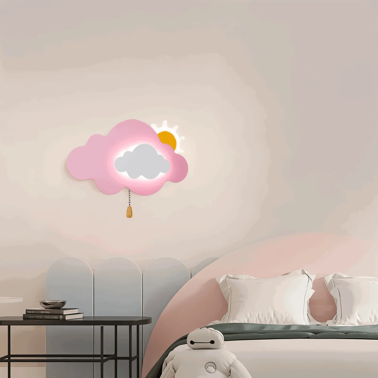 DreamyFloat Wall Lamp - Lively Clouds and Sun LED Wall Light - Children's Room Lighting -  - #tag1#