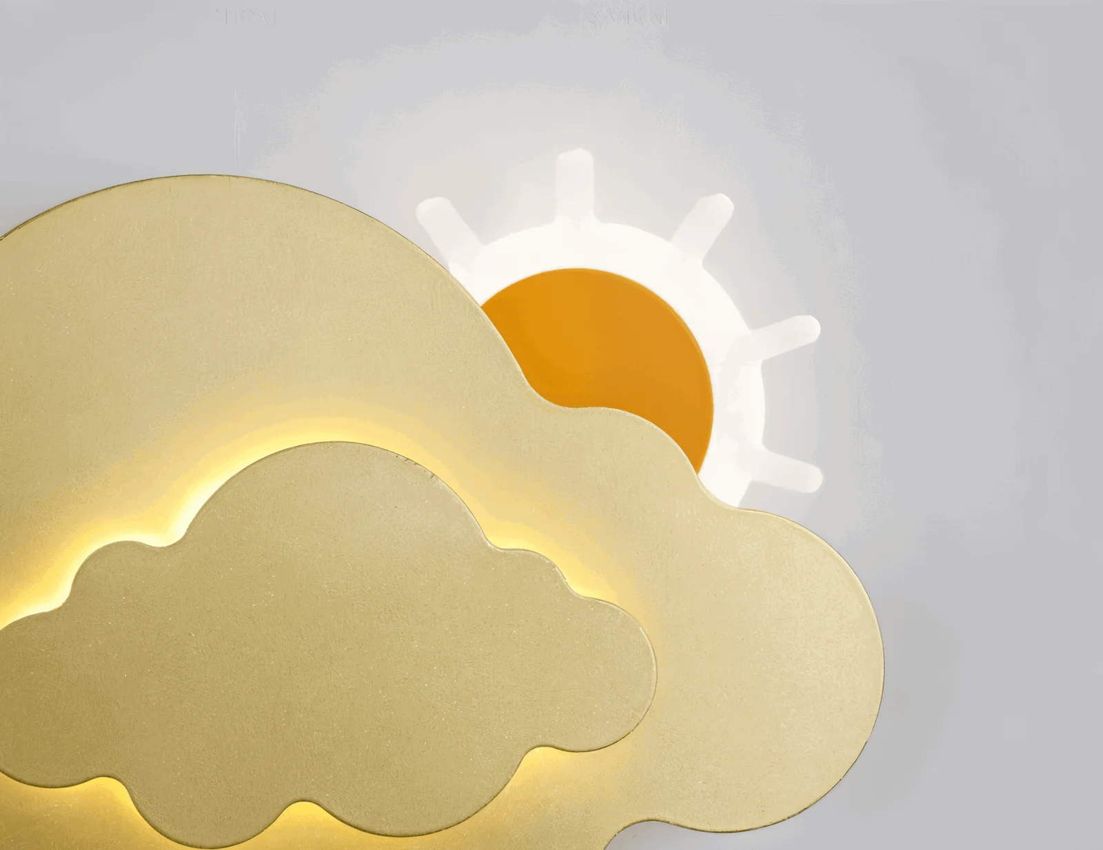 DreamyFloat Wall Lamp - Lively Clouds and Sun LED Wall Light - Children's Room Lighting -  - #tag1#