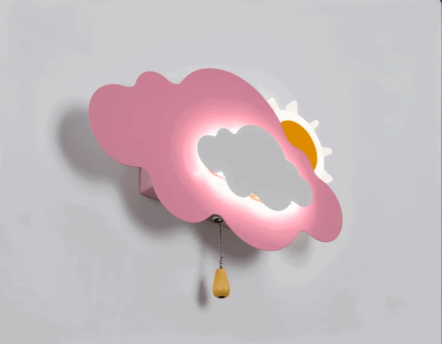 DreamyFloat Wall Lamp - Lively Clouds and Sun LED Wall Light - Children's Room Lighting -  - #tag1#