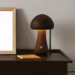 DreamyGlow Touch Switch Wooden Mushroom LED Night Light tag1