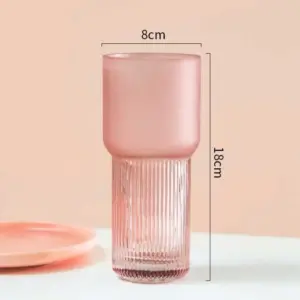 Dreamy Aesthetic Pink Frosted Glass Vase - 