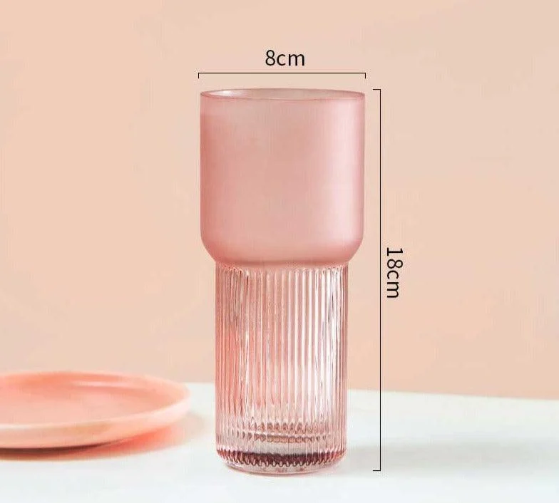 Dreamy Aesthetic Pink Frosted Glass Vase -