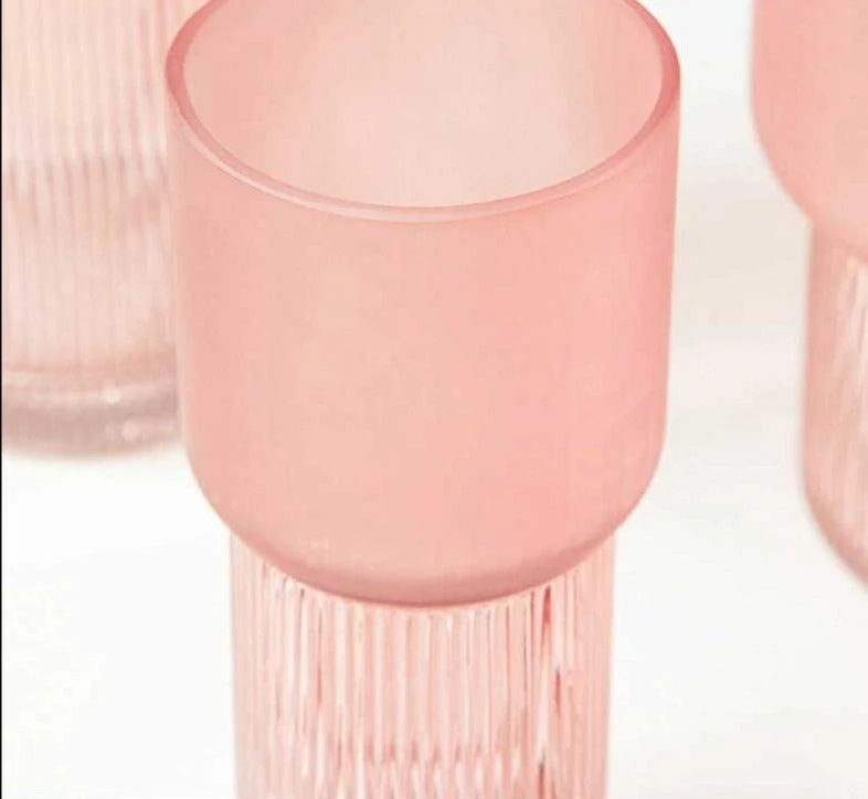 Dreamy Aesthetic Pink Frosted Glass Vase -