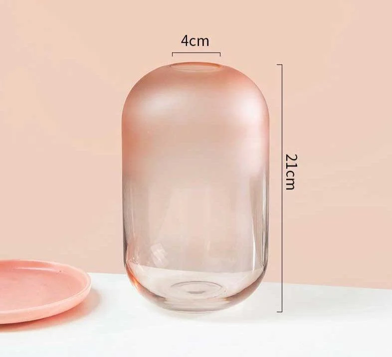 Dreamy Aesthetic Pink Frosted Glass Vase -