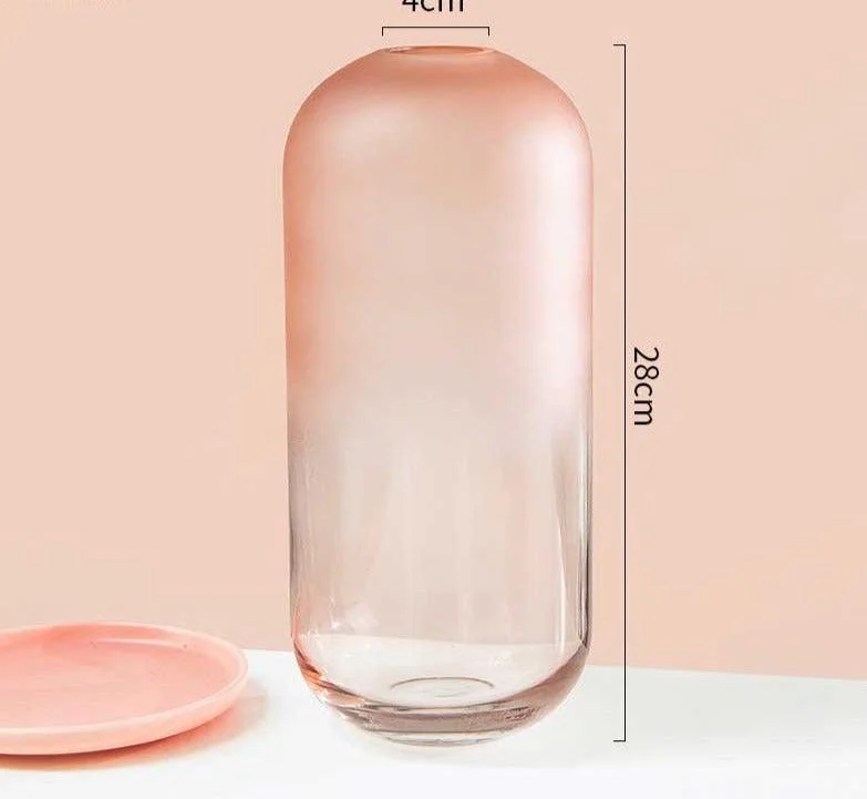 Dreamy Aesthetic Pink Frosted Glass Vase -