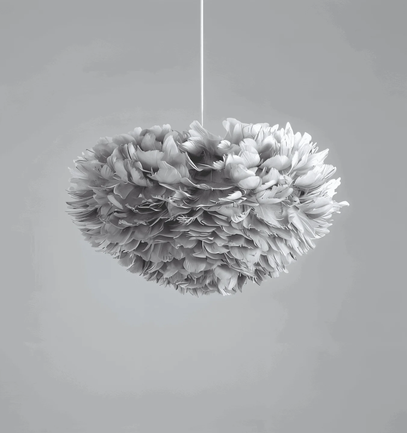 Dreamy Feather Chandelier - Handmade, adjustable pendant light -  - #tag1#